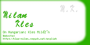 milan kles business card